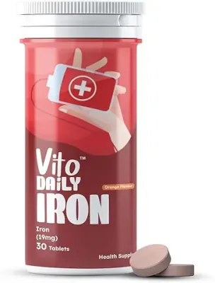 7. Vito Daily Iron Tablet 19 mg Plant Based Fast Dissolve Tablet