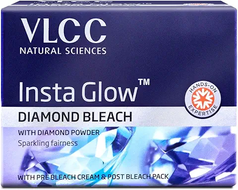 3. VLCC Insta Glow Diamond Bleach - 402g | With Diamond Powder For Sparkling Fairness | Skin Brightening Bleach | Minimizes Dark Spots, Reduces Facial Hair Visibility.