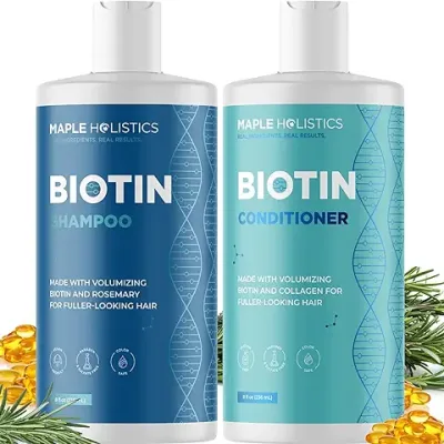 12. Volumizing Biotin Shampoo and Conditioner Set - Sulfate Free Shampoo and Conditioner for Dry Damaged Hair Care - Thinning Hair Shampoo and Conditioner with Nourishing Biotin and Rosemary Oil (8oz)
