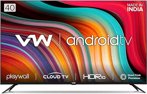 3. VW 101 cm (40 inches) Playwall Frameless Series Full HD Android Smart LED TV VW40F1 (Black)