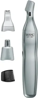 15. WAHL Men's Nose Hair Trimmer, for Eyebrows, Neckline, Nose & Ear Hair, Precision Detail Trimming with Interchangeable Heads, Battery Included - Model 5545-400