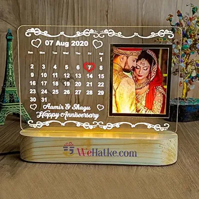 15. WEHATKE Customized/Personalized 3D Illusion Calendar Photo Frame With Name Date And Photo