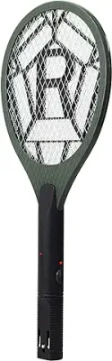 Weird Wolf Heavy Duty Mosquito Racket Bat | Rechargeable Electric Fly Swatter | Mosquito Killer Racquet with 2 Pin Plug and 3 Months Warranty (Dark Green)