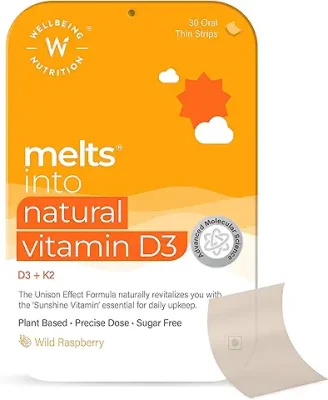 13. Wellbeing Nutrition Melts Natural Vitamin D3 + K2 Supplement for Immunity