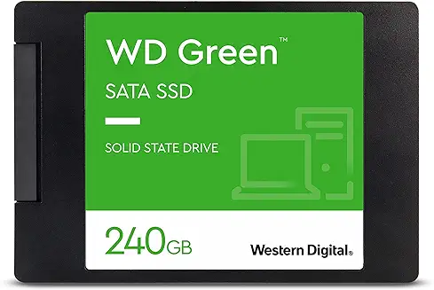 1. Western Digital WD Green SATA 240GB, Up to 545MB/s, 2.5 Inch/7 mm, 3Y Warranty, Internal Solid State Drive (SSD) (WDS240G3G0A)