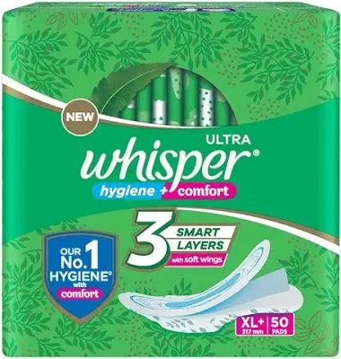 Buy Whisper Bindazzz Night Sanitary Pads, 10 Thick Pads, XXXL, upto 0%  Leaks, Suitable for Heavy Flow, 75% Longer & Wider back, Comfortable Cushiony  soft wings, 40 cm Long
