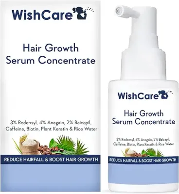 8. WishCare Hair Growth Serum Concentrate - 3% Redensyl, 4% Anagain, 2% Baicapil, Caffeine, Biotin, Plant Keratin & Rice Water - Hair Growth Serum for Men & Women