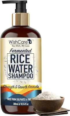 9. WishCare® Fermented Rice Water Shampoo - Strength & Growth Formula - Free from Mineral Oils, Sulphates & Paraben - For All Hair Types - 300 Ml