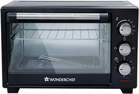 4. Wonderchef Oven Toaster Griller (OTG) - 19 litres, Black - with Auto-Shut Off, Heat-Resistant Tempered Glass, Multi-Stage Heat Selection | Bake, Grill, Roast | Easy clean