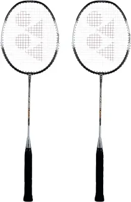 1. YONEX ZR 100 Light Aluminium Badminton Racquet with Full Cover (Black/Black) Set of 2