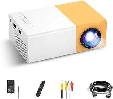 3. YOTON UC 500 Projector, 400LM Portable Mini Home Theater LED Projector with Remote Controller, Support HDMI, AV, SD, USB Interfaces (Yellow) 3500 lm LED Corded Projector UC-500_A05