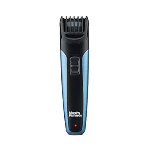 Morphy Richards AstonX BT1110 beard trimmer for men| 4 Weeks of Trimming* | 9 Settings-Single Comb| Comb-Lock| Removable & Washable Blades| 2-Yr Warranty by Brand| Metallic Blue & Black