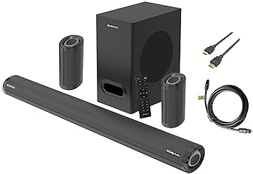 ZEBRONICS Zeb-Juke BAR 9500WS PRO Dolby 5.1 soundbar with Wireless Satellites, ARC & CEC Extension, Compatible with HDMI-Enabled TV & OC150 Optical Cable Supporting Dolby Digital Plus Black