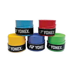 YONEX Tech-501B Badminton Synthetic Over Grips (Multicolor, Pack of 5), Polyurethane