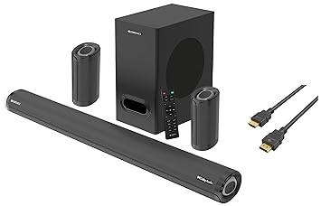ZEBRONICS Zeb-Juke BAR 9500WS PRO Dolby 5.1 soundbar with Wireless Satellites, Dolby Audio, 525 Watts Output Power,Black & Zeb-HAA5020 (5 Meter/ 16 feet) HDMI Cable Supports 3D, ARC & CEC Extension