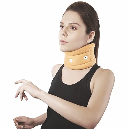 Vissco Cervical Collar without Chin Support, Relieves from Neck Pain, Neck support for Cervical Spondylosis, Excessive strain on the Neck muscles - XL (Beige)