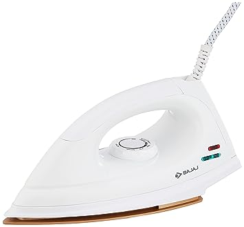 Bajaj Plastic Dx-7 1000W Dry Iron With Advance Soleplate And Anti-Bacterial German Coating Technology, White, 1000 Watts