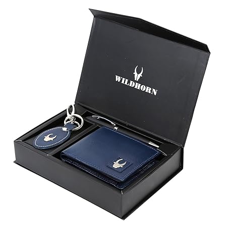 WildHorn Men’s Blue Wallet Combo