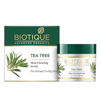 Biotique Tea Tree Skin Clearing Face Scrub for Normal to Oily Skin, 50g