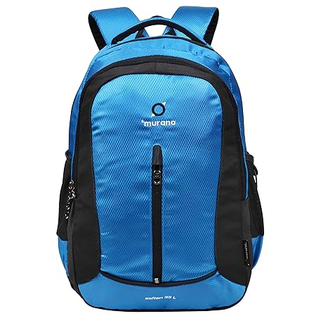 Murano Soften 33 LTR Casual Backpack with 3 Compartment and Polyester Water Resistance Backpack for Men and Women- Royal Blue