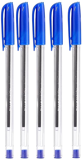 Reynolds D FINE BALLPEN 5 CT - BLUE | Ball Point Pen Set With Comfortable Grip | Pens For Writing | School and Office Stationery | Pens For Students | 0.7 mm Tip Size