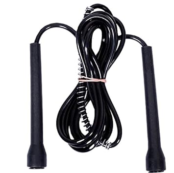 Simran Sports Speed Skipping Rope, Jump Rope With Pvc Handle, Pvc Pencil Skipping Rope For Men, Women, Boys & Girls For Home & Outdoor Fitness (Black)