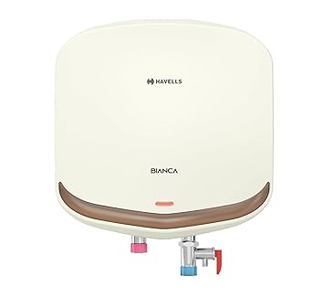 Havells Bianca 3 litre 3 KW Instant Water Heater with Flexi Pipe & 2 year comprehensive, 3 year warranty on heating element and 5 year warranty on inner container (Ivory Champagne Gold)