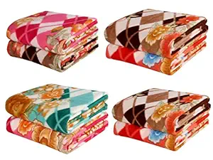 BSB HOME® All Season Multipurpose Polar Fleece Single Bed Printed Assorted Multicolor Light Weight Blanket (Set of 6, 90 x 60 inches) - Prime Collections