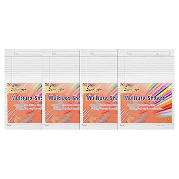 SNOW CRAFTS A4 Size One Side Ruled Sheet for Project/Assignment/Practical/Homework (Pack of 100 sheets)