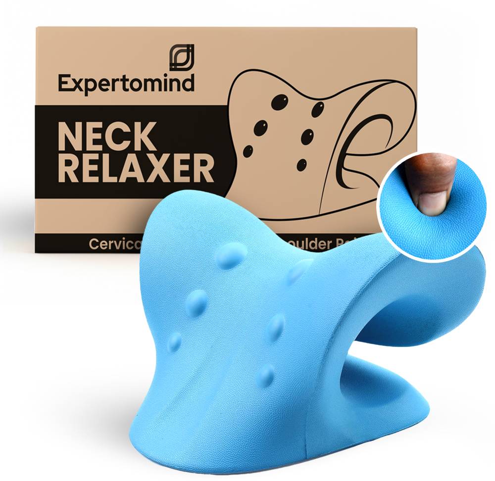 Expertomind Neck Relaxer Neck Relaxer Cervical Pillow Neck & Shoulder Support for Pain Relief- Multicolor Massager  (Blue)