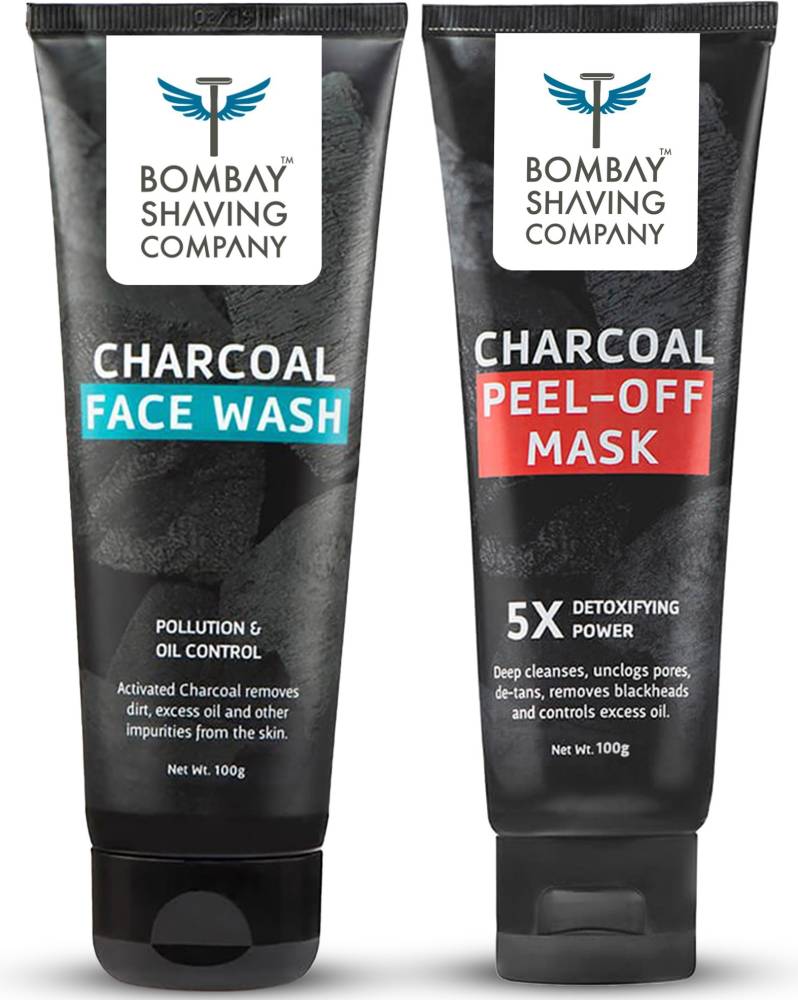 BOMBAY SHAVING COMPANY Charcoal Face Wash & Peel off Face Mask Combo for Men | Brightens Skin  (2 Items in the set)