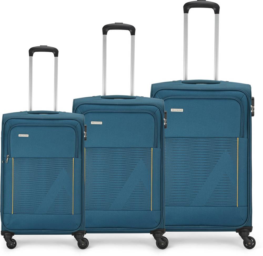ARISTOCRAT Soft Body Set of 3 Luggage - Titus 4W Strolly 58+68+78 (E) - Blue