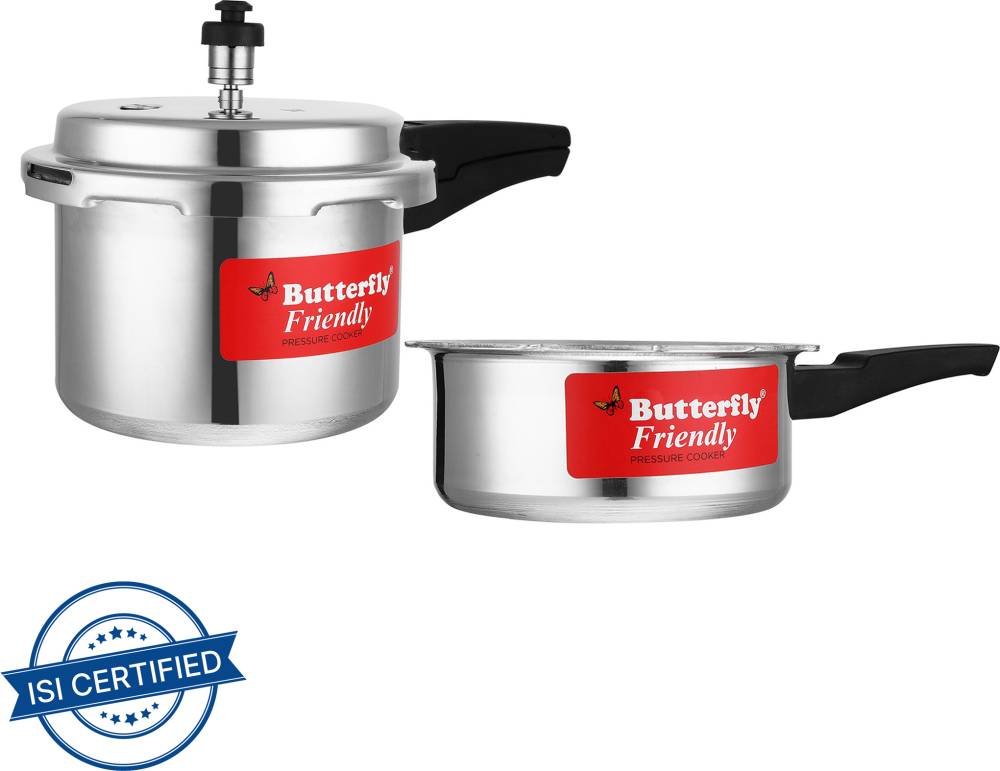 Butterfly Friendly Combo Pack 3 L, 2 L Pressure Cooker  (Aluminium)