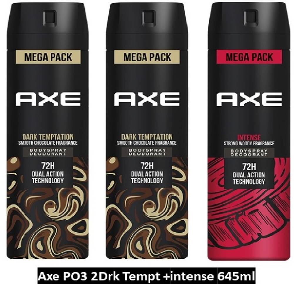 AXE Dark Temptation and Intense Deodorant Spray  -  For Men  (645 ml, Pack of 3)