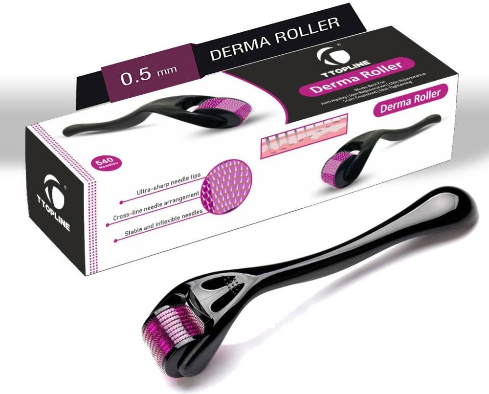 T TOPLINE Derma Roller System 540 Needles Titanium Alloy Needles Roller for Acne Skin Hair loss (0.5 mm)  (100 g)