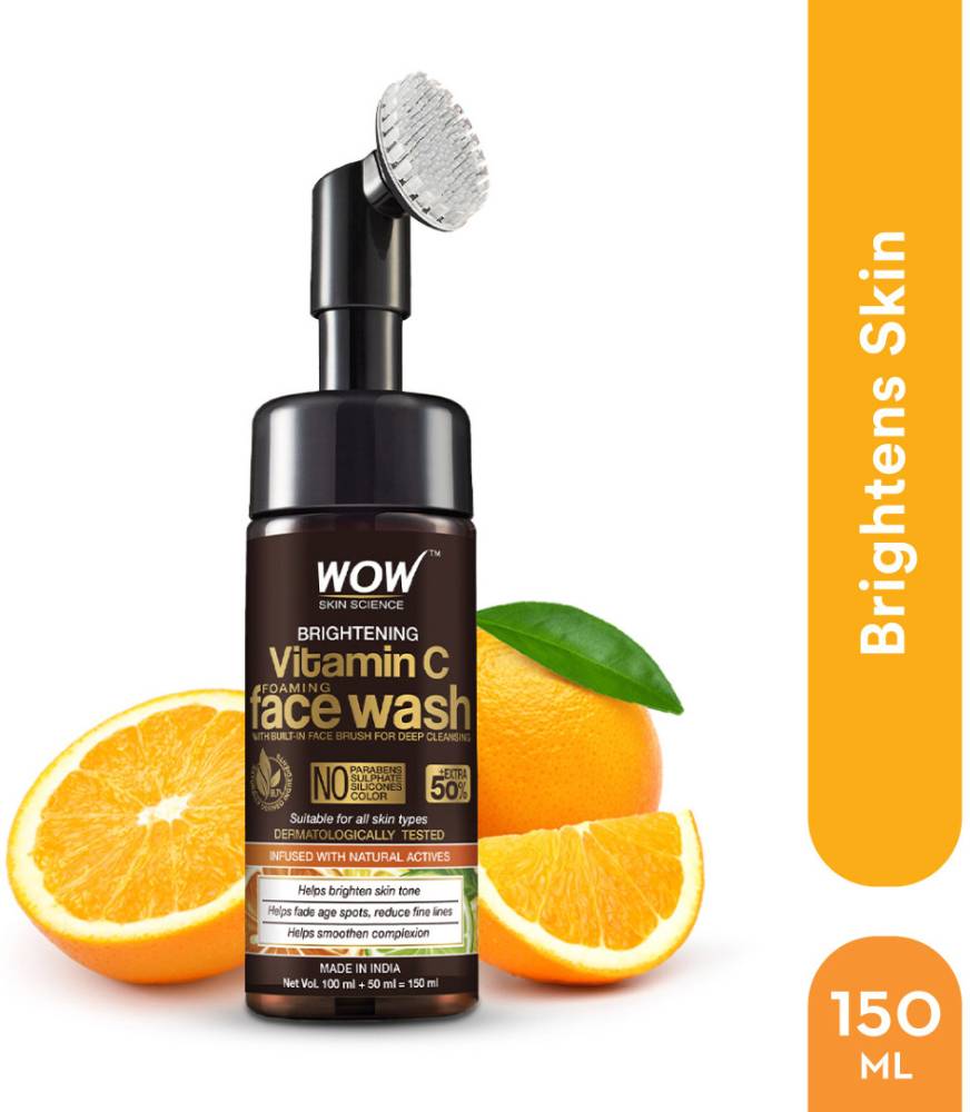WOW SKIN SCIENCE Vitamin C Foaming  | Built-In brush | For Brighter Skin Face Wash  (150 ml)