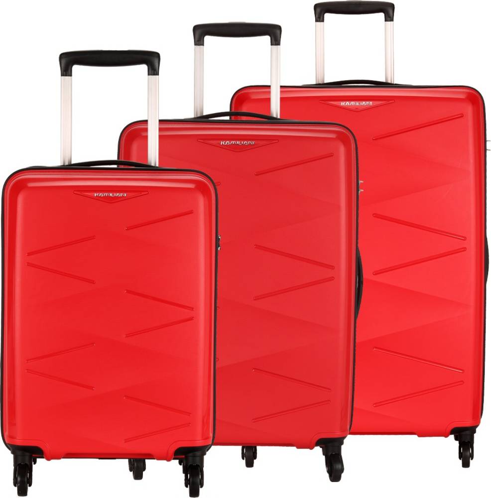 Kamiliant by American Tourister Hard Body Set of 3 Luggage - TRIPRISM SPINNER 3PC SET RED - Red